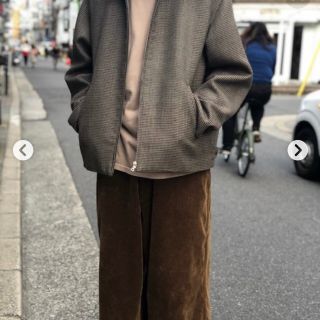 コモリ(COMOLI)の18AW AURALEE DOUBLEFACECHECKZIPBLOUSON(ブルゾン)