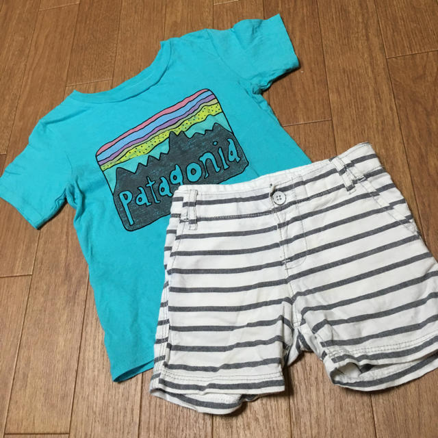 babyGAP(ベビーギャップ)のGAPホワイトボーダーSP☆90 キッズ/ベビー/マタニティのキッズ服男の子用(90cm~)(パンツ/スパッツ)の商品写真