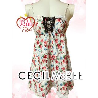 セシルマクビー(CECIL McBEE)の美品　セシル　花柄キャミワンピ(ひざ丈ワンピース)