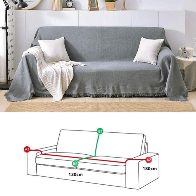 TMVOK マルチカバー 北欧風 ソファカバー おしゃれ 長方形 ブランケット インテリア/住まい/日用品のソファ/ソファベッド(ソファカバー)の商品写真