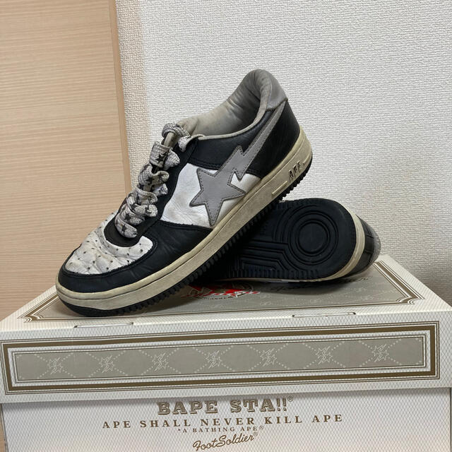 メンズ【BAPE】ベイプスタ　BAPE STA ブラック×グレー　27cm