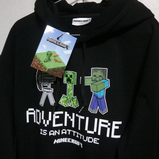 マインクラフト　新品　４Ｌ　MINECRAFT　マイクラ　パーカー　ブラック メンズのトップス(パーカー)の商品写真