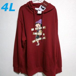 BETTY BOOP　新品　４Ｌ　ベティ　赤　パーカー　大きいサイズ　レッド(パーカー)