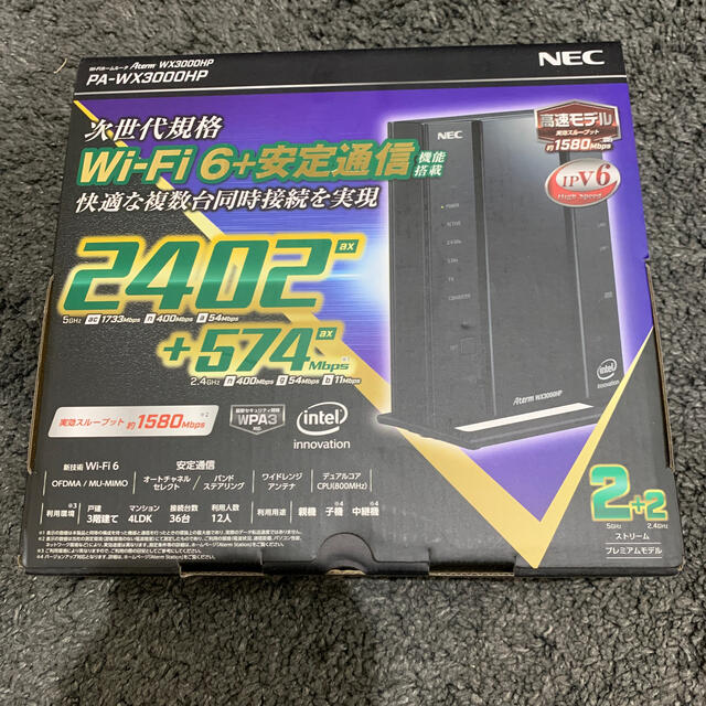 ３６台無線通信速度１１ａｘ新品　NEC WiFi PA-WX3000HP 無線ルーター