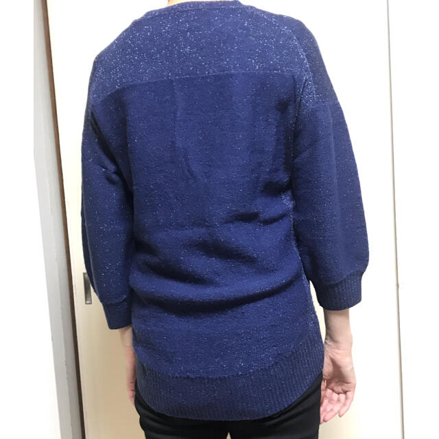 年明けセール✨Vネックニット　フリーサイズ　ブルー レディースのトップス(ニット/セーター)の商品写真