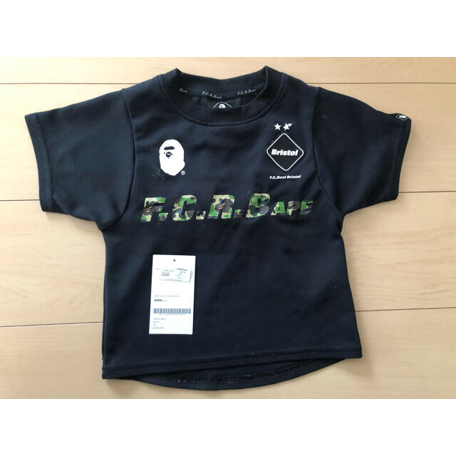 A BATHING APE(アベイシングエイプ)の中古 F.C.R.B. BAPE コラボ キッズT サイズ100cm 黒 送料込 キッズ/ベビー/マタニティのキッズ服男の子用(90cm~)(Tシャツ/カットソー)の商品写真