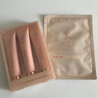 コスメキッチン(Cosme Kitchen)のXOUL 60デイズサンクリーム　3本　フェイスマスク1枚(日焼け止め/サンオイル)