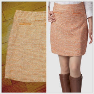 リンクイットオール(LINK IT ALL)の秋色♡オレンジツイードスカート(ミニスカート)