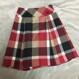 バーバリーブルーレーベル(BURBERRY BLUE LABEL)のブルーレーベルクレストブリッジ　ボックスプリーツチェックスカート（サイズ36）(ひざ丈スカート)