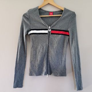 トミーガール(tommy girl)の美品 TOMMY GIRL トミーガール ジップアップ 長袖カットソー S(カットソー(長袖/七分))