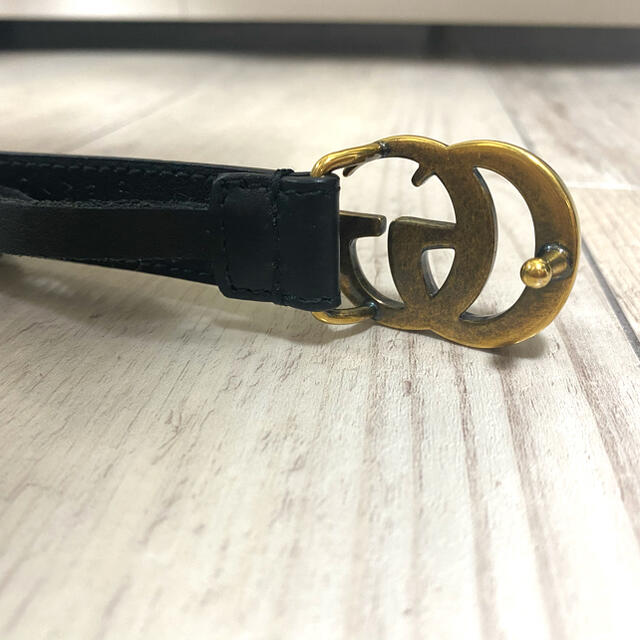 Gucci - GGマーモント シャイニーバックルレザーベルトの通販 by