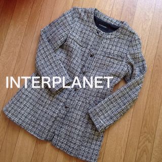 インタープラネット(INTERPLANET)のインタープラネットツイードジャケット(ノーカラージャケット)