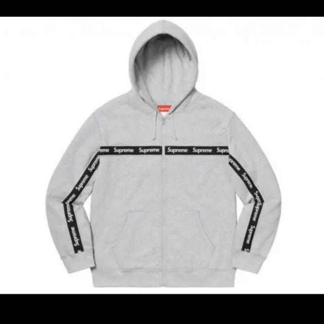 Supreme Text Stripe Zip Up Sweatshirt