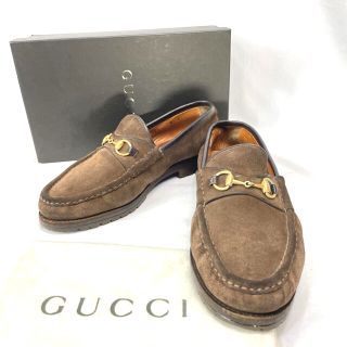 グッチ(Gucci)のグッチ ホースビット スウェード ローファー ブラウン 約25cm(ローファー/革靴)