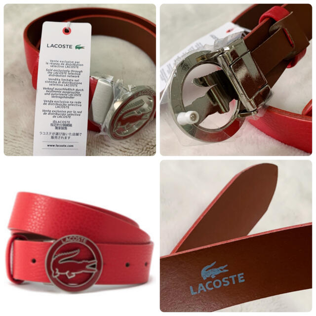 LACOSTE(ラコステ)の【新品★レア★Sale】LACOSTE ☆ ラコステ クロコバックル 赤ベルト  レディースのファッション小物(ベルト)の商品写真