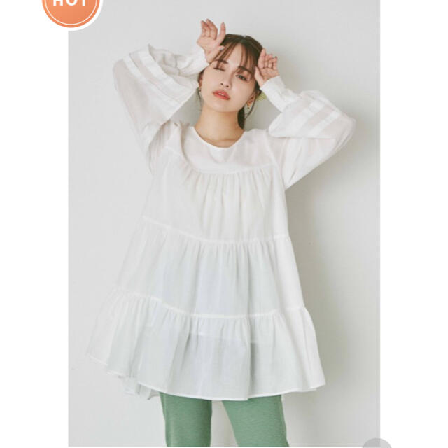 SNIDEL(スナイデル)のREVEYU Cotton tiered tunic one-piece レディースのルームウェア/パジャマ(ルームウェア)の商品写真