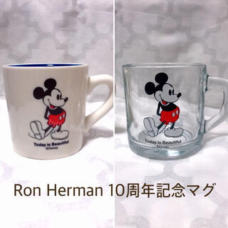 ロンハーマン(Ron Herman)の新品RHC記念マグカップ/ロンハーマン×ディズニーミッキー/2個セット(グラス/カップ)