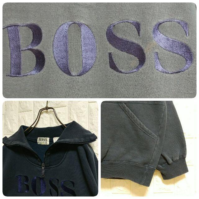 BOSS(ボス)のBOSS ボスアメリカ ハーフジップ スウェット トレーナー 刺繍オーバーサイズ レディースのトップス(トレーナー/スウェット)の商品写真