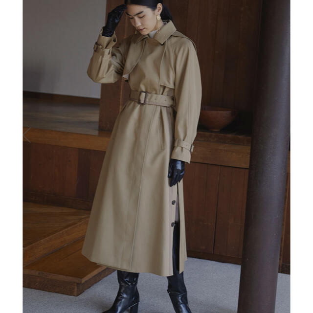 Ameri VINTAGE - MINIMAL FLARE LONG TRENCH COATの通販 by a｜アメリ