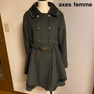 アクシーズファム(axes femme)の【axes femme】アクシーズファム　ベルト付きプリンセスラインコート(ロングコート)