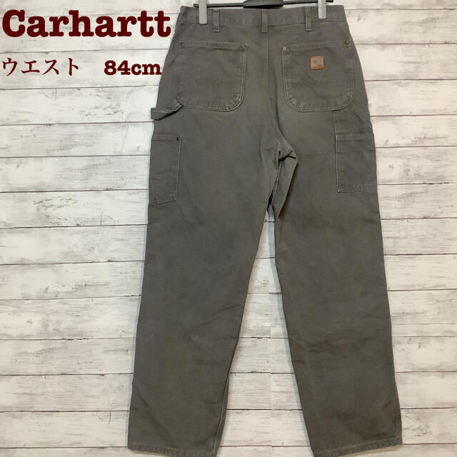 carhartt(カーハート)のCarhartt  グレーペインターパンツ　ダック生地　ダブルニー　一点物　L メンズのパンツ(ペインターパンツ)の商品写真