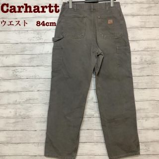 カーハート(carhartt)のCarhartt  グレーペインターパンツ　ダック生地　ダブルニー　一点物　L(ペインターパンツ)