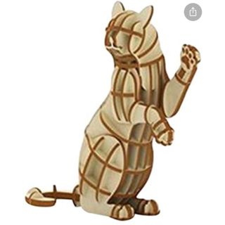 木製パズル　キグミ ネコ 立ち　Standing Cat(模型製作用品)