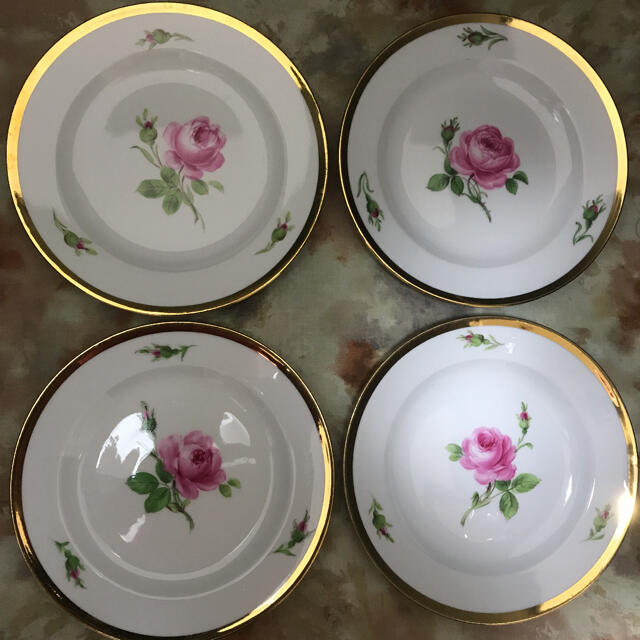 マイセン ピンクローズ 忘れな草 キャンドルスタンド 燭台 Meissen