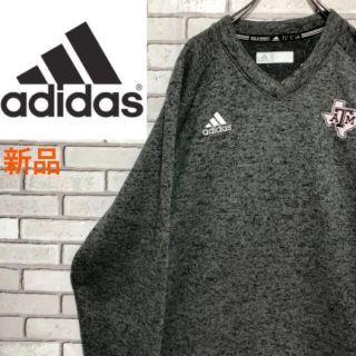 アディダス(adidas)のアディダス☆新品【クロ様専用】ガレッジロゴVネック霜降り裏起毛ビッグセーター(ニット/セーター)