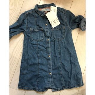 ザラキッズ(ZARA KIDS)のザラベビー　ザラキッズ　ザラ　デニムワンピース　デニムシャツ(ワンピース)