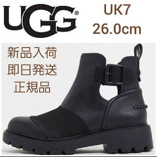 アグ(UGG)の昌ちゃんママ様【新品】UGG　レザーブーツ　ブラック　26.0cm(ブーツ)