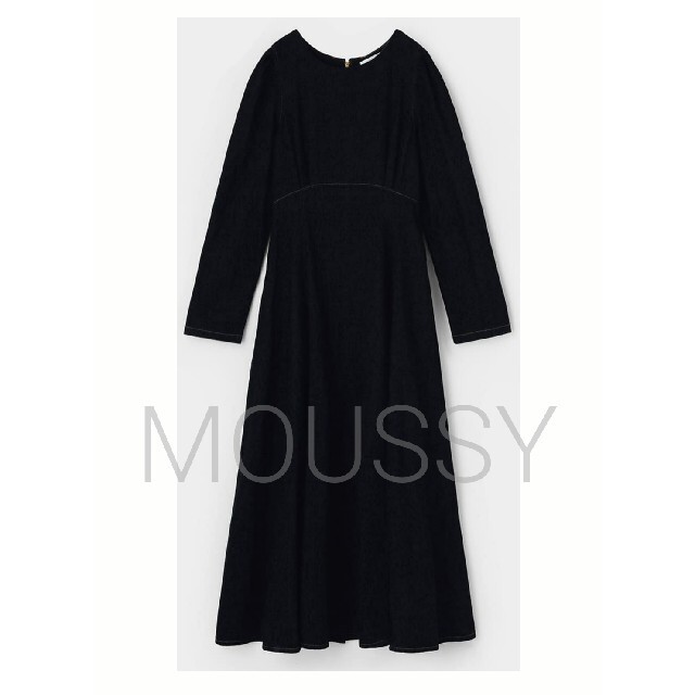moussy(マウジー)の新品 完売 MOUSSY PUFF SLEEVE DENIM ドレス レディースのワンピース(ロングワンピース/マキシワンピース)の商品写真
