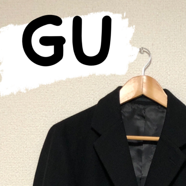 GU(ジーユー)のGU チェスターコート 黒 メンズのジャケット/アウター(チェスターコート)の商品写真