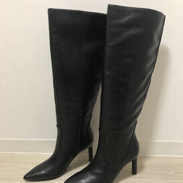 Nine West レザーロングブーツ(ブラック)