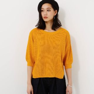 アズールバイマウジー(AZUL by moussy)の新春セール★ワッフル編み7分袖クルーネックニットプルオーバー(ニット/セーター)