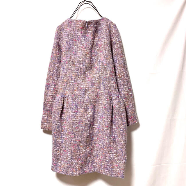 美品/日本製】nina mewニーナミュウ/ツイードワンピースドレス入学式にも- 美品/日本製】nina mewニーナミュウ/ツイードワンピースドレス入学式にも-