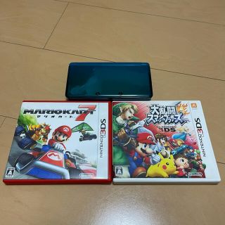 ニンテンドー3DS(ニンテンドー3DS)のNintendo3DS アクアブルー　ソフト２本(携帯用ゲーム機本体)