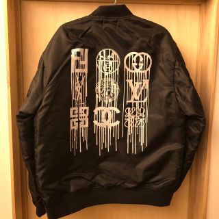 シュプリーム(Supreme)のFESC MULTI DRIPフライトジャケットMA-1 JKT 黒 L(ブルゾン)