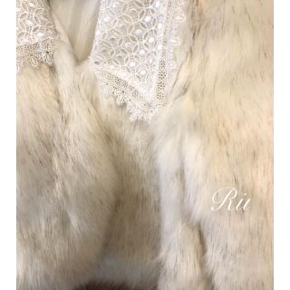 Bibiy. fur lace collar coat ファーレースカラーコート