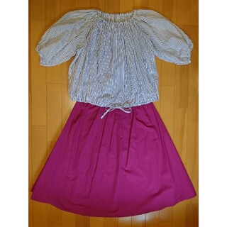 ジーユー(GU)のスカート 紫(ひざ丈スカート)
