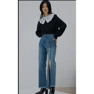 AMERI VINTAGE ZIPPER STRAIGHT DENIM