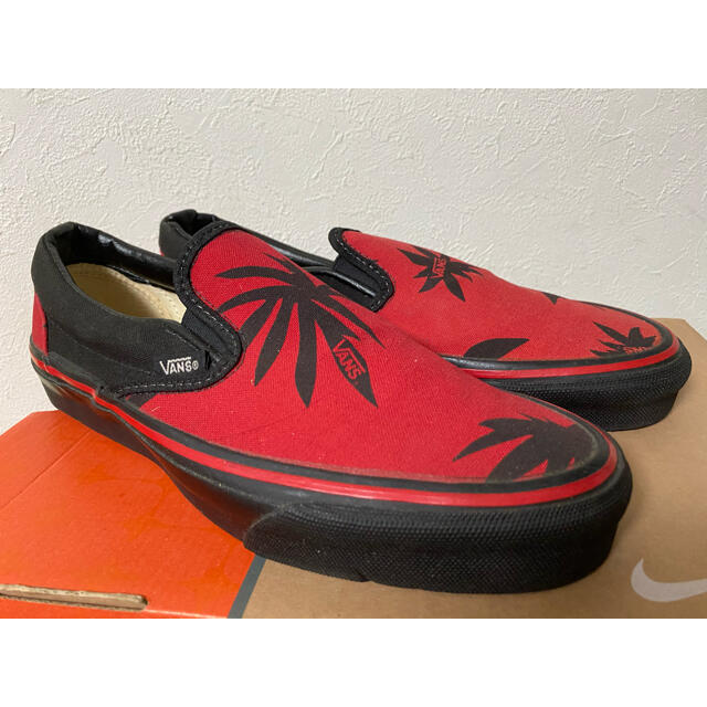 スニーカー極美品 90s VANS USA製 スリッポン ガンジャ マリファナ柄 7.5