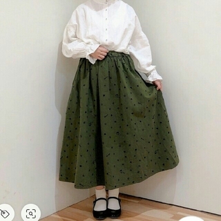 サマンサモスモス(SM2)の美品　角砂糖とスプーンの総刺繍スカート　SM2(ロングスカート)