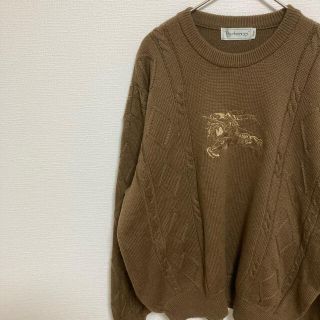 BURBERRY - バーバリー 90s ニットセーター ビッグロゴ 希少