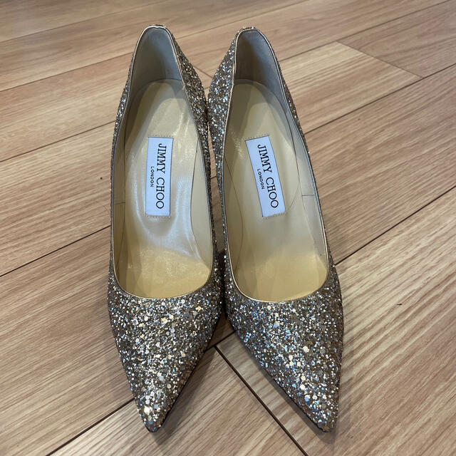 JIMMY CHOO パンプス　ゴールド　ヒール10cm 36