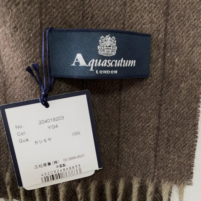 AQUA SCUTUM(アクアスキュータム)のdeereye様専用【新品】Aquascutum カシミヤ100% マフラー メンズのファッション小物(マフラー)の商品写真