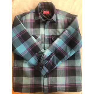 新品　supreme Quilted Flannel Shirt Teal L