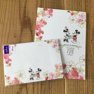 ディズニー(Disney)の【新品】ミッキー&ミニー 便箋と封筒(カード/レター/ラッピング)