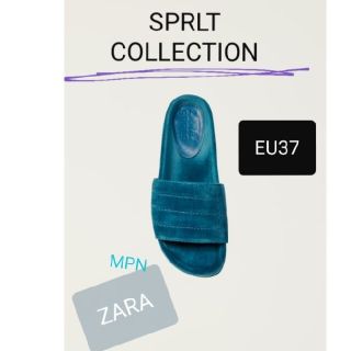 ザラ(ZARA)のZARA　レア　新品　ブルー　サンダル　完売品　フラット　SPRLT(サンダル)