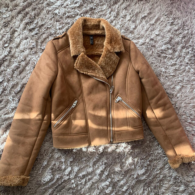 今週のおすすめ製品 ZARA - ZARA☆ムートンボアライダースジャケット☆ブラウンボア ジャケット・アウター